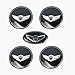 weekeight 7pcs 3D Matte Black Fibre Wing Car Badge Emblem Genesis Coupe