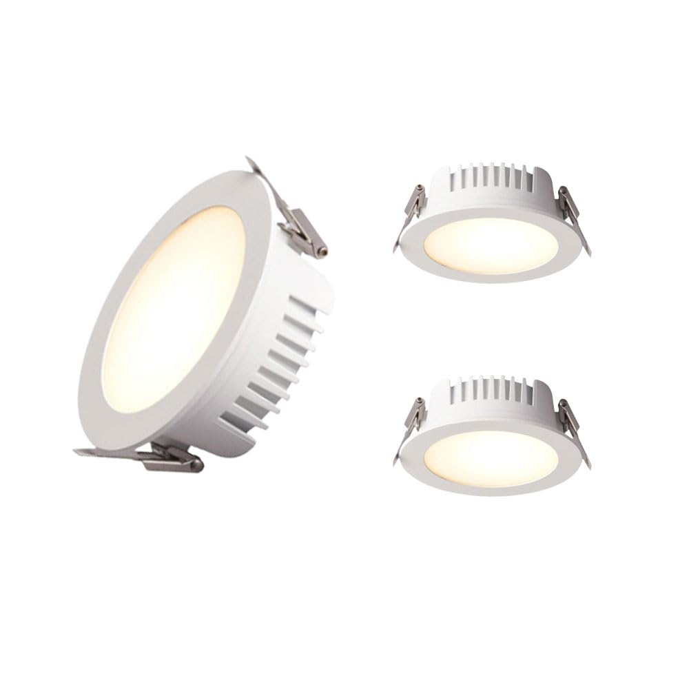 Illuminazione Da Incasso A LED, Downlight Da 7 W, 10 W, 12 W, Luce Da Doccia Impermeabile IP65 3000 K/4000 K/6000 K Selezionabile, CRI93, Plafoniere A LED, Confezione Da 3
