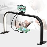 KUVRS Lampe à ongles LED demi-lune avec pince à souder et support de téléphone, 73,7 cm, lampe de manucure de bureau pliable et portable pour la soudure des ongles, tatouage, réparation de cils, 392