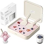 Felizbebe Eisplatte Eis Rolls, SUS316 Lebensmittelqualität, Ice Rolls Maschine Inklusive Deckel & 2 Spatel, DIY Eiscreme Maschine Ideal für Familie, Eisrollen Gelato Joghurt, Sorbet, Easy Clean