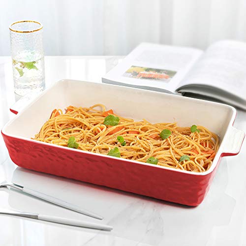 Baking Dishes, Krokori Rectangular Bakeware Set Ceramic Baking Pan Lasagna Pans for Cooking, Kitchen, Cake Dinner, Banquet and Daily Use - 13 x 9 Inches