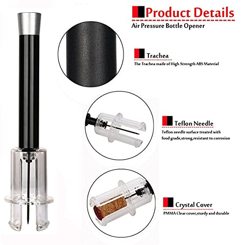 NewZexi 4-in-1 Wijnopenerset, Luchtdruk Wijn Kurkentrekker Flesopener + Wijn Beluchter Schenker + Wijn Vacuüm Stop… - Afbeelding 4