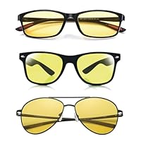 MmotZsb Nachtsichtbrille, Nachtfahrbrille Damen Und Herren, 3er Set Mit Dünnen Und Dicken Fassungen, Gelbe Gläser Für Bessere Nachtsicht, Ideal Für Autofahrer Und Outdoor-Aktivitäten