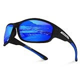 Queshark Sportbrille Polarisiert Sonnenbrille Herren Fahrerbrille TR90 Rahmen UV400 Schutz Radsportbrillen Wandern