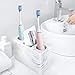 Luxspire Electric Toothbrush Holder, 3 Slots Large Marble Toothbrush Toothpaste Stand, Resin Storage for Bathroom Accessories Vanity Counter Sink Organizer Caddy Marble Style- Ink White