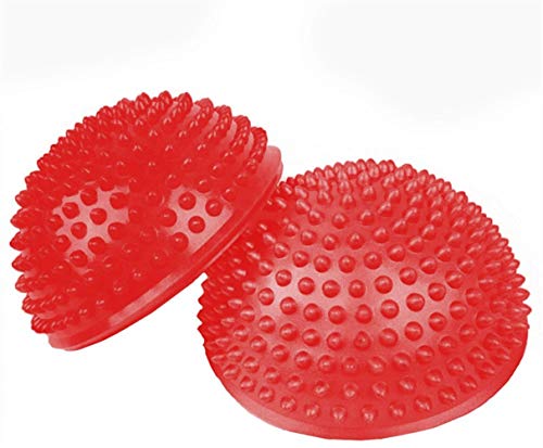 NOBRAND Yoga reflexology ball fitness semi-circle foot massage balance bowl ball sense training ball children dance (Color : Red)