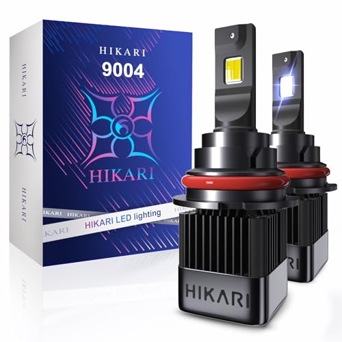 Hikari 2024 HyperStar 9004/HB1 40000LM Wireless LED Headlight Bulbs, Dual Beam, 64W Acme-X LED Equivalent to 300W Ordinary LED, Wider Driving Vision, Halogen Upgrade Replacement, 6000K White IP68 by HIKARI WINGS - Used condition - CA$7.37