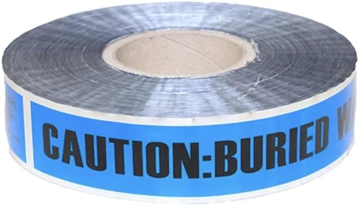 Industry Standard 3 inch x 1000 Foot 5 Mil DETECTABLE Safety Tape "Caution Buried Water Line Below" Blue/Black Print