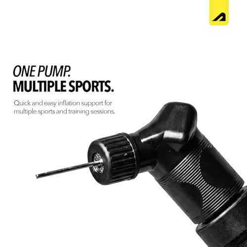 Image of Boldfit Ball Pump with Needle Dual Action Hand Pump for Football, Basketball, Volleyball, Rugby, Soccer Football Pump with Pin Mini Air Pump for Sports Balls Football Pumper, Black
