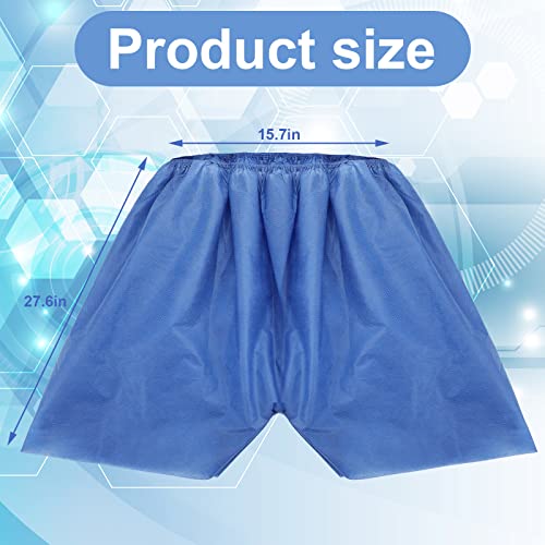 100 Pcs Disposable Exam Shorts Medical Patient Exam Wear Short Non Woven With Elastic Waistband Disposable Unisex Shorts Large Patient Shorts Bottoms For Examination Massage Spray Tan Spa (Blue) #TOP2