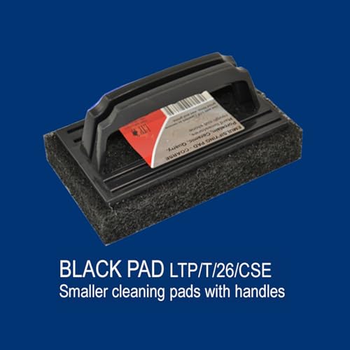 LTP Black Emulsifying Pad (Coarse) with Handle - Ideal for scrubbing and working intensive cleaning solutions into tiles, grout and stone surfaces