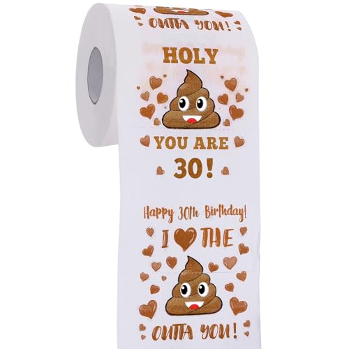 30th Birthday Gifts for Men and Women Toilet Paper, 30th Birthday Decorations for Him, Her - Party...