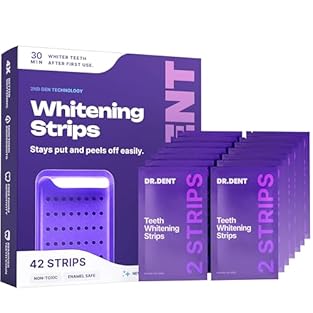 ✅ AT-HOME PROFESSIONAL TEETH WHITENING STRIPS - achieve a whiter, brighter smile after just 30 minutes pain-free at-home treatment per day with DR.DENT, an affordable, convenient and pain-free alternative that works! ✅ UP TO 8x BRIGHTER TEETH - DR.DE...