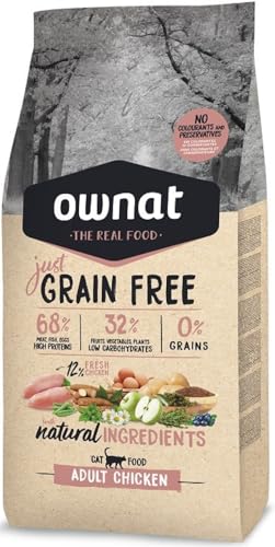 Optima Ownat Just Grain Free pienso para Gatos Adultos Pollo 8 Kilos (8 Kilos)