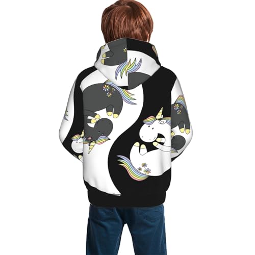 Unicorn in Yoga Kid Hoodies Boys Sweatshirts Girls Pullover with Pocket4