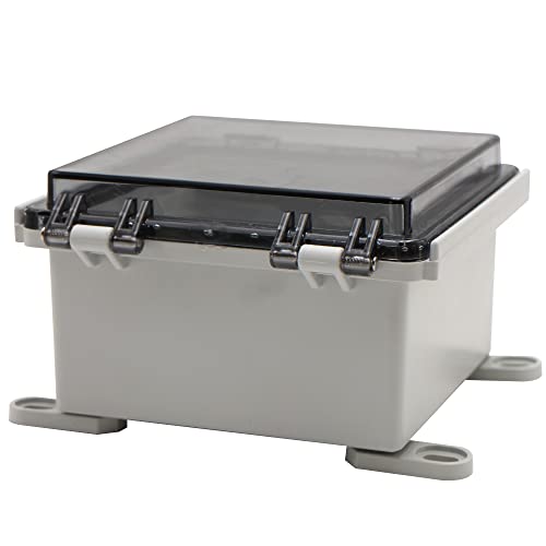 Makerele Electrical Junction Box,Hinged Cover Transparent Lid Ip67 Outdoor Electrical Project With Plastic Enclosure 5.9×5.9×3.5 Inch(150×150×90Mm) #TOP6