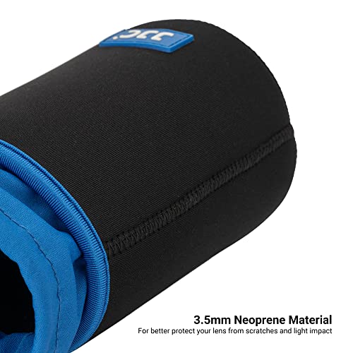 image for JJC Drawstring Neoprene Camera Lens Pouch Case, Protective Lens Bag fo