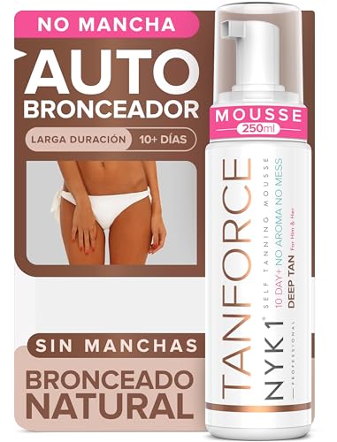 NYK1 TanForce Autobronceador Para Bronceado Natural (250ml) Autobronceadora Para Un Acabado Suave Y Sin Marcas - Secado Rápido, Sin Transferencia, Autobronceadora Gradual Para Rostro Y Cuerpo