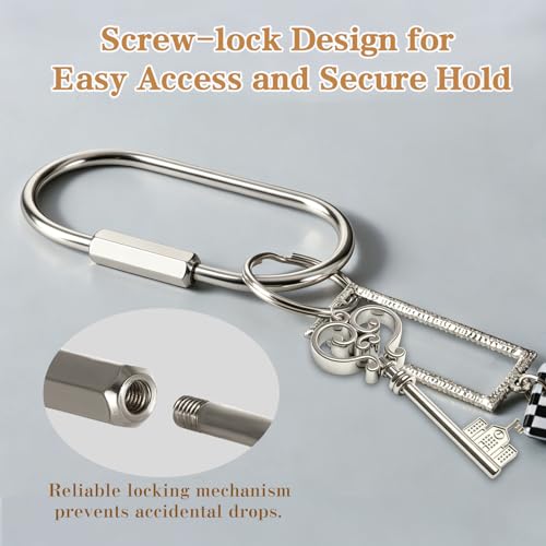 Image of Muitcdo Brass Key Rings Bulk, Key Chain Organizer Holder for Men Women with Secure Screw Locking