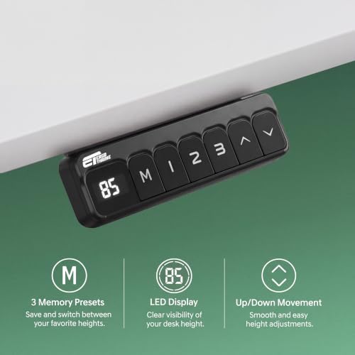 Image of V ONE Electric Standing Desk with 1-Piece Solid Top | Heavy Duty Height Adjustable Computer Desk | 3 Memory Preset | 5 Year Warranty | for Home Office (White, 120 * 60 CM)