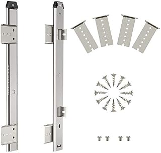 FRMSAET Heavy Duty 305/355/405/455 mm Thickness Steel Construction Ball Bearing Keyboard Slides Keyboard Drawer Slides Tray Accessories Cabinet Furniture Hardware Rails (305 mm, Black)