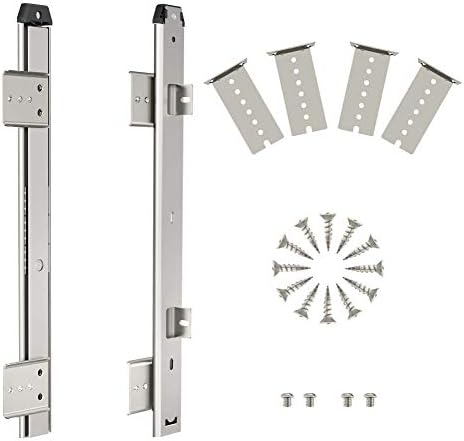 FRMSAET Heavy Duty 12/14/16/18 inches Thickness Steel Construction Ball Bearing Keyboard Slides Keyboard Drawer Slides Tray Accessories Cabinet Furniture Hardware Rails (14 inches, Silver)