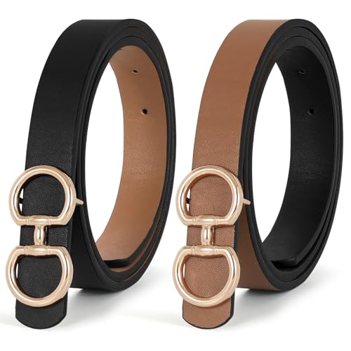 Women Reversible Leather Belt, Width 0.9