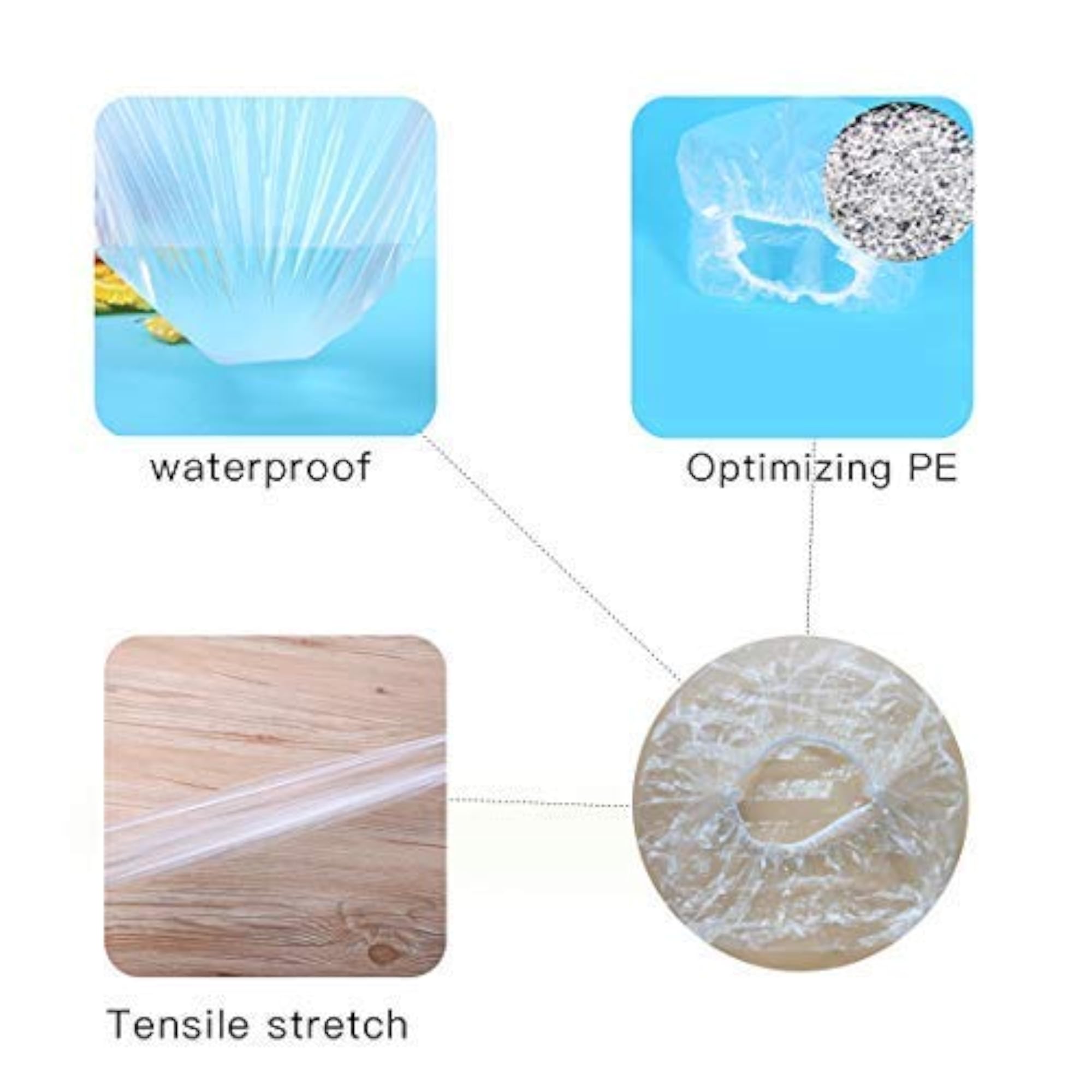Reusable Waterproof Shower Cap Pack of 100 for Men & Women