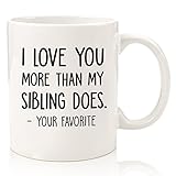 I Love You More / Your Favorite Funny Coffee Mug - Best Mom & Dad Gifts - Gag Christmas Gifts from Daughter, Son, Kids - Novelty Xmas, Bday Present Idea for Parents - Fun Cup for Men, Women, Him, Her