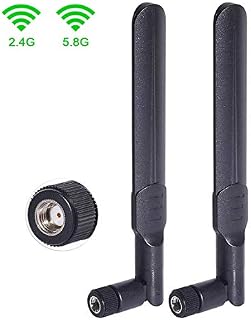 Bingfu Dual Band WiFi 2.4GHz 5GHz 5.8GHz 8dBi MIMO RP-SMA Male Antenna (2-Pack)