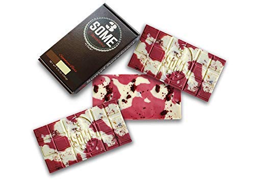3 Some Chocolates Signature Gourmet Chocolate Bars (Ruby & White Chocolate Red Velvet Crunch Bar)