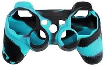 OSTENT Funda de Piel de Silicona Camuflaje Cubierta Compatible para Sony PS2 / 3 inalámbrico/Controlador con Cable - Color Azul Hielo