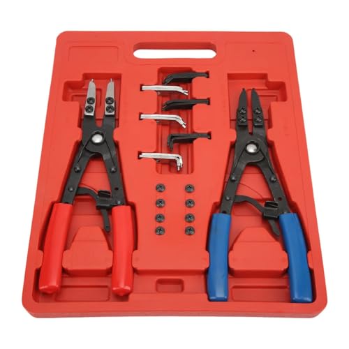 Generic 2 Pieces Internal and External Snap Rings Pliers Rings Remover Retaining Wear Resistance Steel Heavy Duty for Maintenance