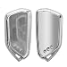 Produktbild kwmobile Autoschlüssel Hülle kompatibel mit VW Golf 8 5-Tasten Seat Leon MK4 Tarraco Atec - TPU Schutzhülle Schlüsselhülle Cover in Hochglanz Silber