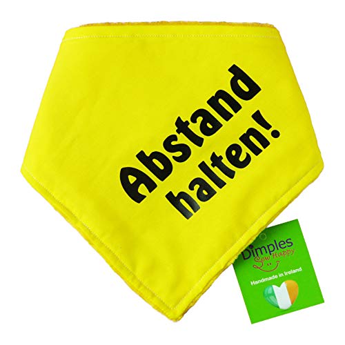 Dimples Hundehalstuch Gelb - Abstand Halten - Bitte Hund Nicht anfassen -Warn Halstuch für kleine mittlere und Grosse Hunde, die nervös, ängstlich, läufig, bissig oder in Ausbildung sind 50cm Cover