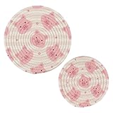 Impression : impression sur un seul côté. Matériau : corde en coton. Taille : L : 18 cm + S : 24 cm. Épaisseur : 0,7 cm. Les deux tailles peuvent également être utilisées comme sets de table ou dessous de verre résistants à la chaleur.