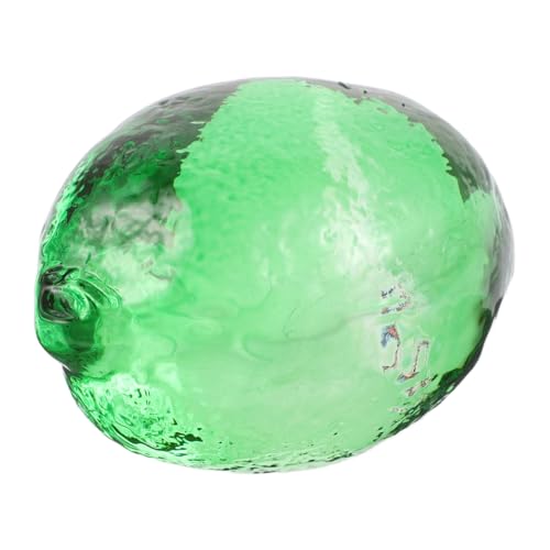 Healifty Glass Lemon Figurine Collectible Vivid Lemon Statue for Home and Kitchen Decoration Charming Centerpiece for Offices and Dining Tables