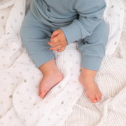 Image of Aden by aden + anais Baby Muslin Swaddle Blanket, 100% Cotton Muslin, Large 44 X 44 inch,4-Pack, Dusty - Stars