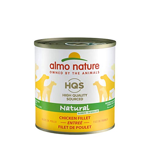 almo nature HQS Natural Chicken Fillet, Additive Free, Gluten Free Adult Dog Canned Wet Food, Shredded (2150)
