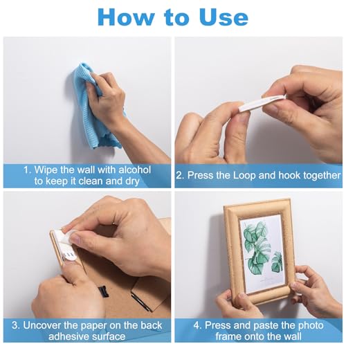 Image of HINZIC 12Pairs /24 Strips Picture Hanging Strips Heavy Duty, Adhesive Strips for Poster, Removable Picture Hangers No Damage Without Nails for Home Office Dorm Wall Picture Frame Decorations