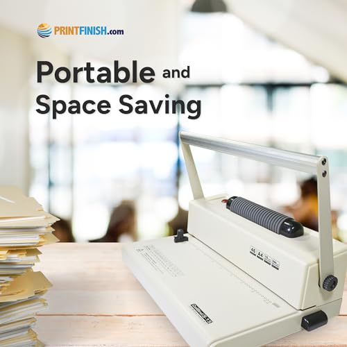 PrintFinish Coilbind S15 with Electric Coil Inserter Manual Coil Punch & Binding Machine Pitch 4:1 - Professionally Bind Presentations and Documents - Printfinish - Strong and Durable Machine