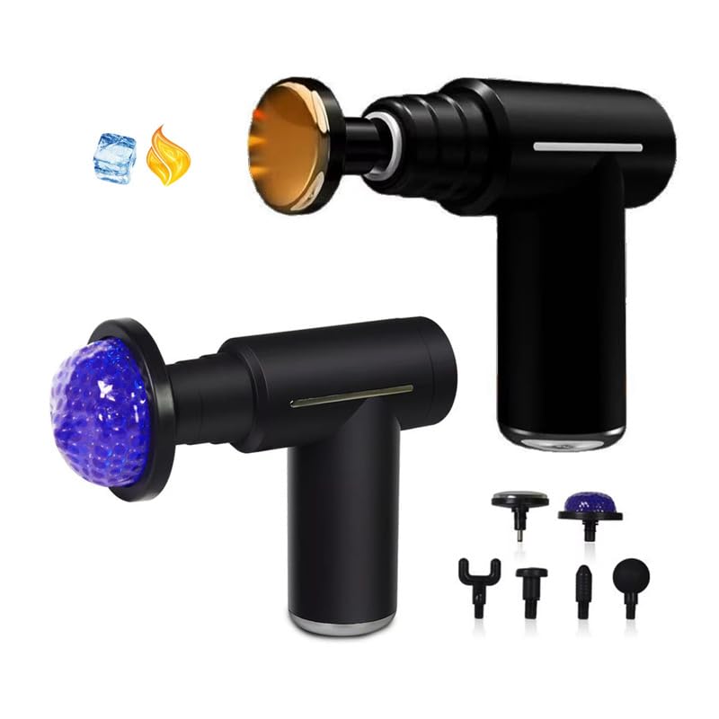 Massage Gun Deep Tissue Percussion Massager with 6 Heads, Rechargeable Muscle Massage Gun for Back, Neck, Shoulder, Athletes & Pain Relief