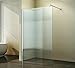 Produktbild Duschwand Glas 10mm Sicherheitsglas - Begehbare Duschabtrennung Glaswand Easy Clean Nano Beschichtung - Walk - Duschwand Gestreift 40 cm - ebenerdig - Duschtrennwand mit Edelstahl-Zubehör