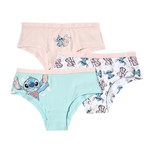 Disney Lilo & Stitch Lot de 3 culottes hipsters pour filles de 5 à 13 ans, Multicolore, 10-11 Years