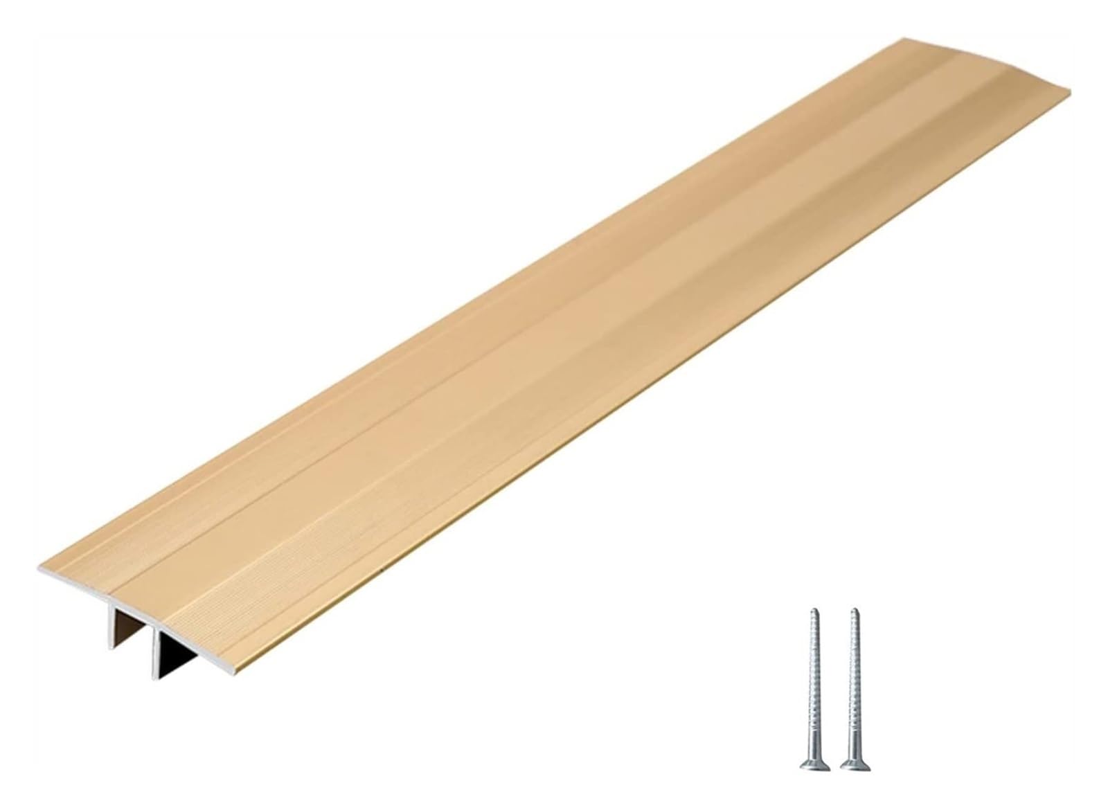 Profilo di Transizione, Striscia di Soglia, Barre di transizione antiscivolo/riduttore for pavimenti, rivestimento del bordo della plancia della porta interna, viti incluse(Gold)