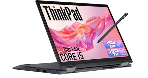 Lenovo ThinkPad X13 Yoga Gen 2 2-in-1 Laptop Computer, 13.3" FHD Touchscreen Laptop, Quad-Core i5-1145G7, 16GB DDR4, 512GB SSD, Backlit Keyboard, HDMI, Windows 11 Pro (Renewed)