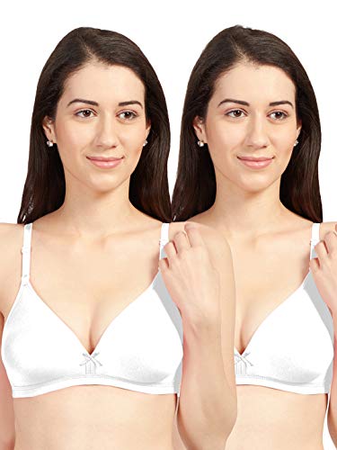 Image of SONARI Omania Womens Non-Padded Cotton Polyester Bras - Solid, Non-Wired, Medium Coverage, Hand Washable (Pack of 2)