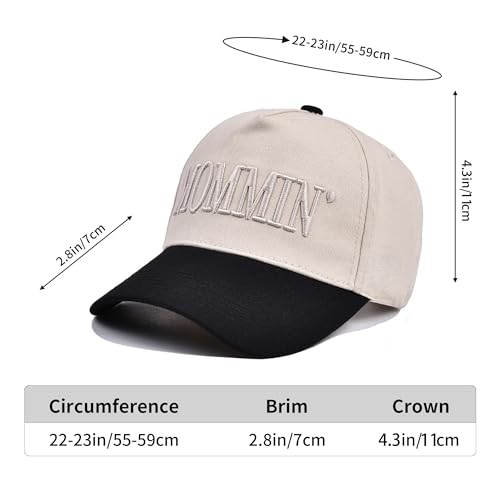 Image of Mommin Baseball Cap for Women Men Vintage Embroidered Mom Trucker Hat Adjustable Canvas Vintage Hat for Casual Wear