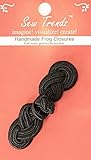 SEW Trendz Handmade Chinese Frogs Closures Buttons Fasteners Hook & Eye Sewing Coats Capes Jackets Renaissance Costumes - Double Braid Swirl Design- Black - 1' x 3'- 1 Pair/Pack