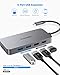 USB C Hub,Type C Hub,EUASOO 10 in 1 USB C Adapter with 1000M RJ45 Ethernet, 4K HDMI, USB 3.0 Ports, PD 3.0 Charging Port, Card Reader, Audio Mic Por for MacBook Pro,Chromebook,Other Type C Laptops